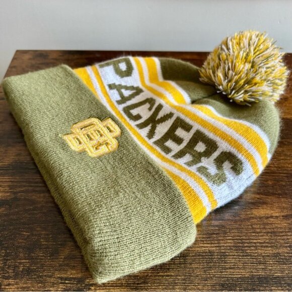 NFL| Budweiser Green Bay Packers Green/Gold Knit Beanie Toque Pom Pom Adult O/S - Picture 2 of 5